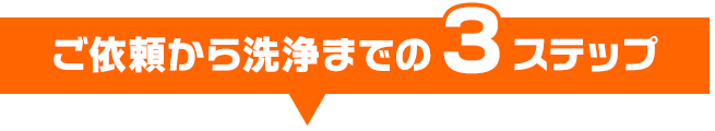 ご依頼から洗浄までの3ステップ